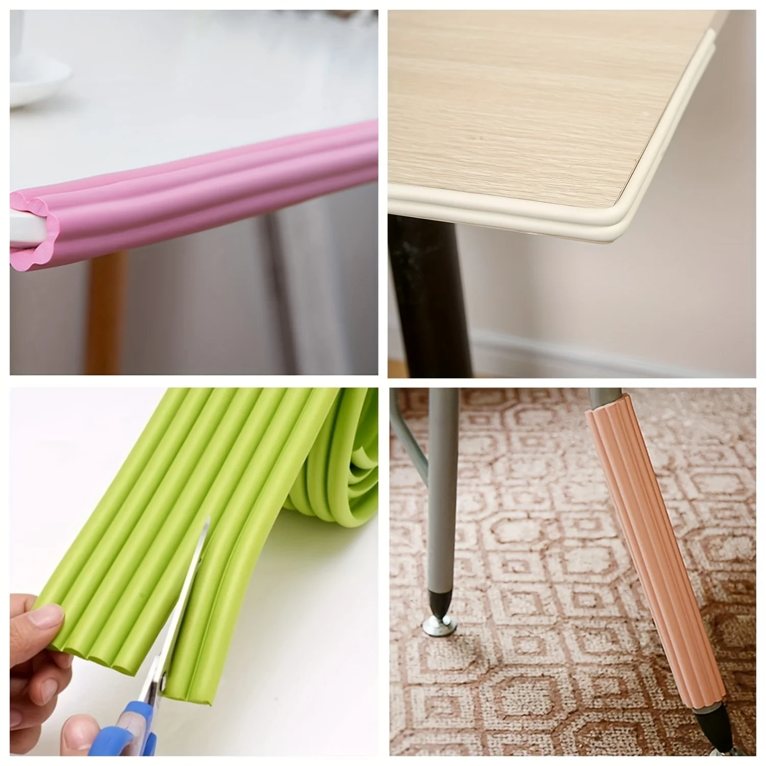 1 Rolls Thickened Upgraded Self-Adhesive Anti-Collision Strips,Peel-and-Stick Soft Edge Protector with Stripes,DIY Cut-to-Fit