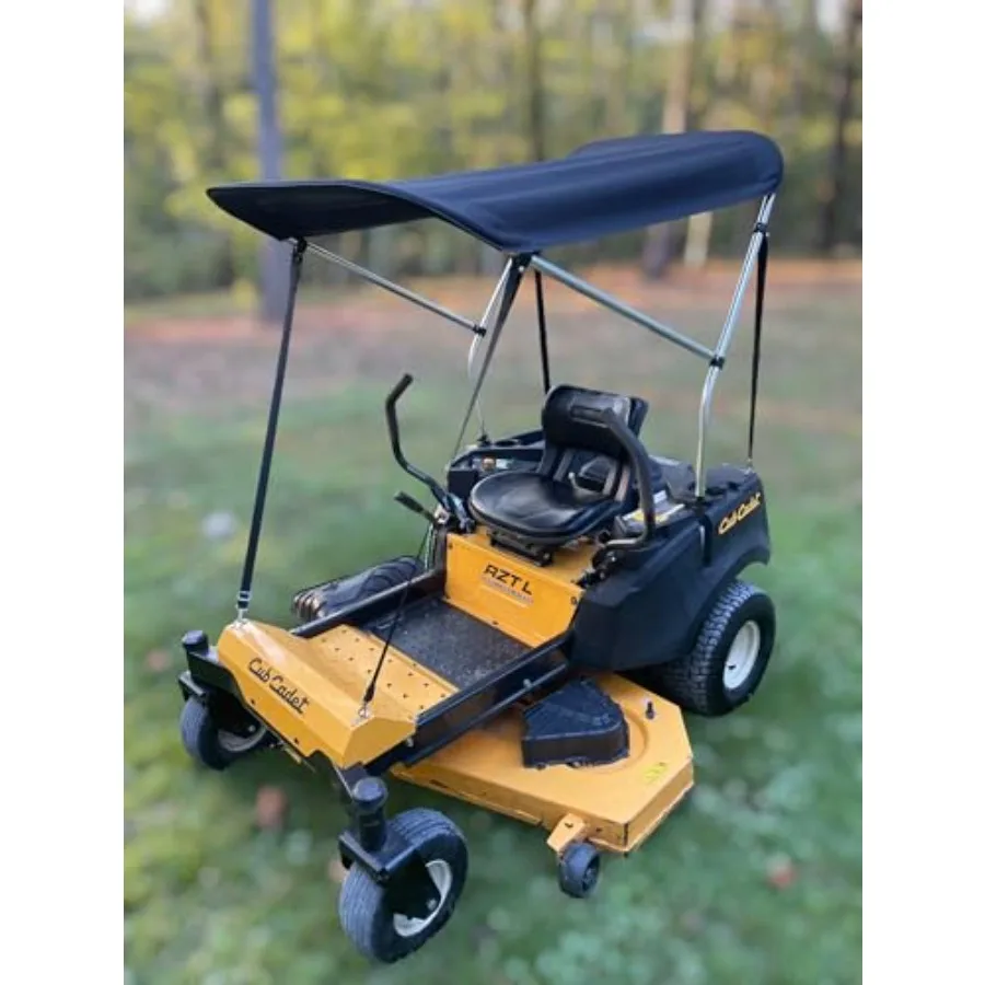 Sun Shade Canopy in Black for Zero Turn Lawn Mower - Fits Kubota, Bad Boy, Cub Cadet, Troy-Bilt Others - Reduce Heat and Glare