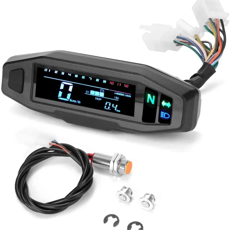 Motorcycle Modification Mini VA High-definition LCD Speedometer, Tachometer, Fuel Gauge, Carburetor