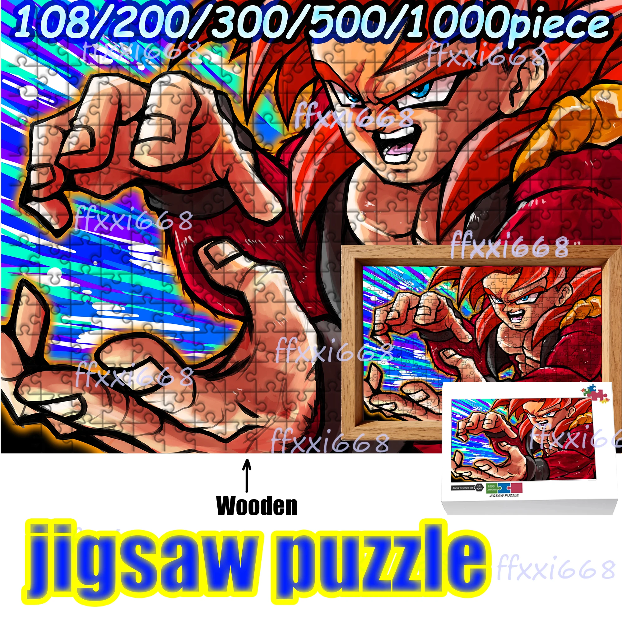

Dragon Ball Goku Super Saiyan Jigsaw Puzzle 108/200/300/500/1000 Pieces Wooden Puzzle High Quality Gift Fun Birthday gift