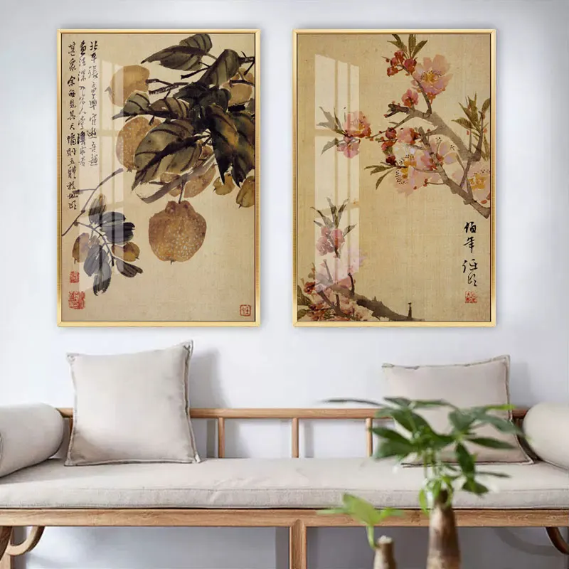 Chinese Style Canvas Painting Tree Branch Flowers The Fruit Prints And Posters Wall Picture Art Living Bedroom Home Décor