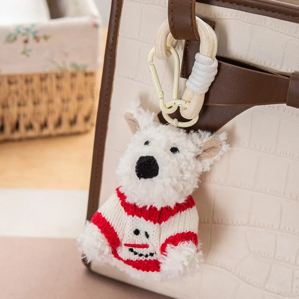 Stuffed West Highland Bag Pendant Anti-lost Plush Plush Puppy Doll Keychain Cartoon Animal Cute Car Hanging Pendant