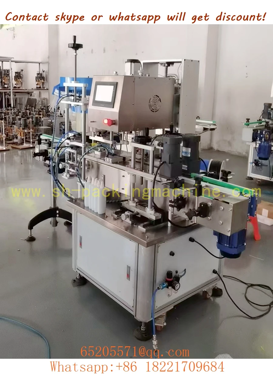 Schnittmaschine für Pumpkappen, Verdrehmaschine für Pumpkappen mit Schüsselzuführung