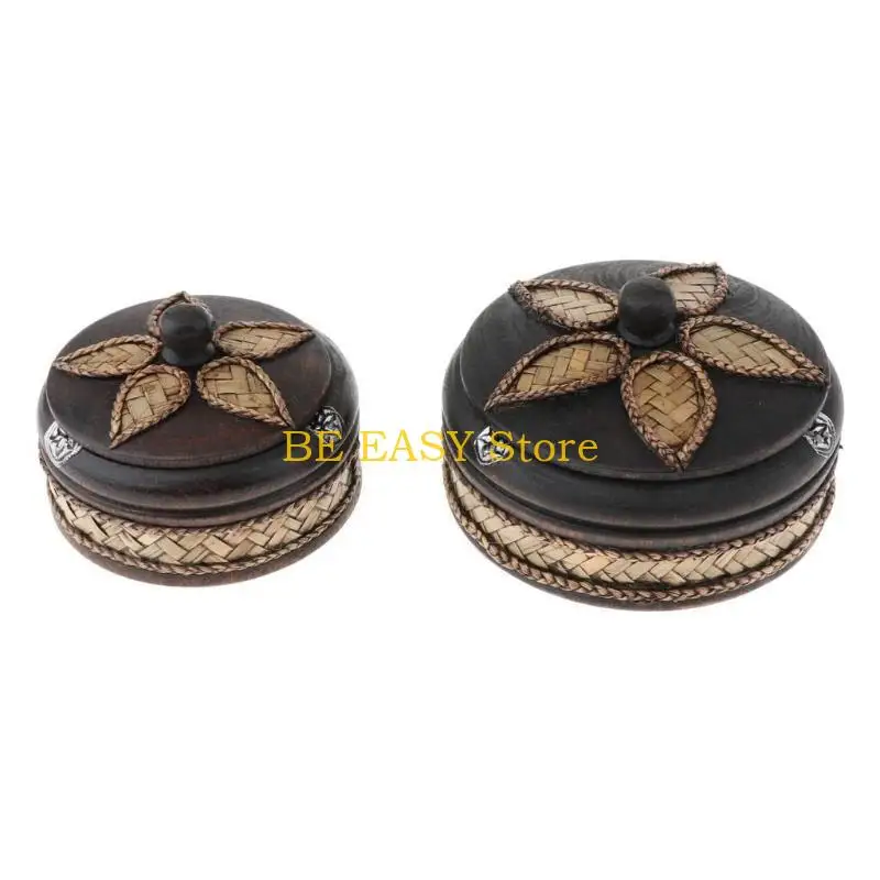 E28F Traditional Thai Wood Ashtray For Elegant Touches Easy To Clean For Maintaining Cleanliness In Various Environment