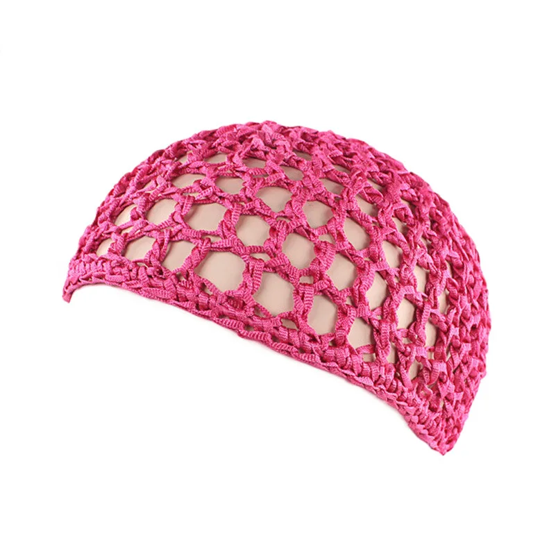 Neues Damen-Mesh-Haarnetz, schwarze Perückenkappen, handgefertigte Häkelkappe, verstellbarer Riemen, Haarnetz zum Schlafen, Turban, Hut, Chemo-Hüte – Detail 16