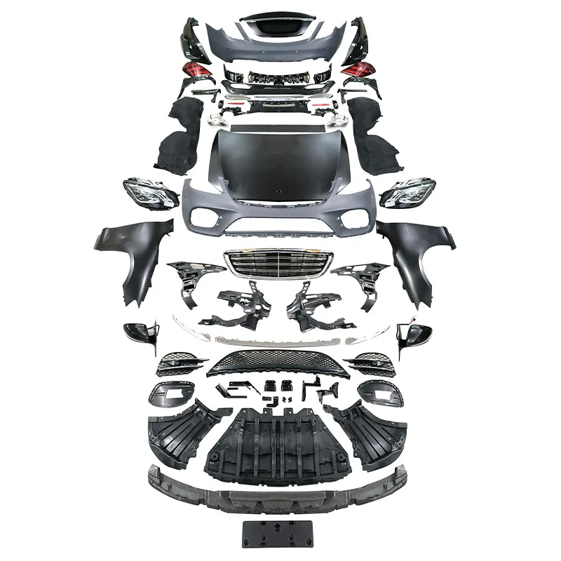 Bumper Kit for Mercedes S-Class W221 to W222, Front and Rear Bumper Set,Car Bumper Modification Kit for Auto Modifiers