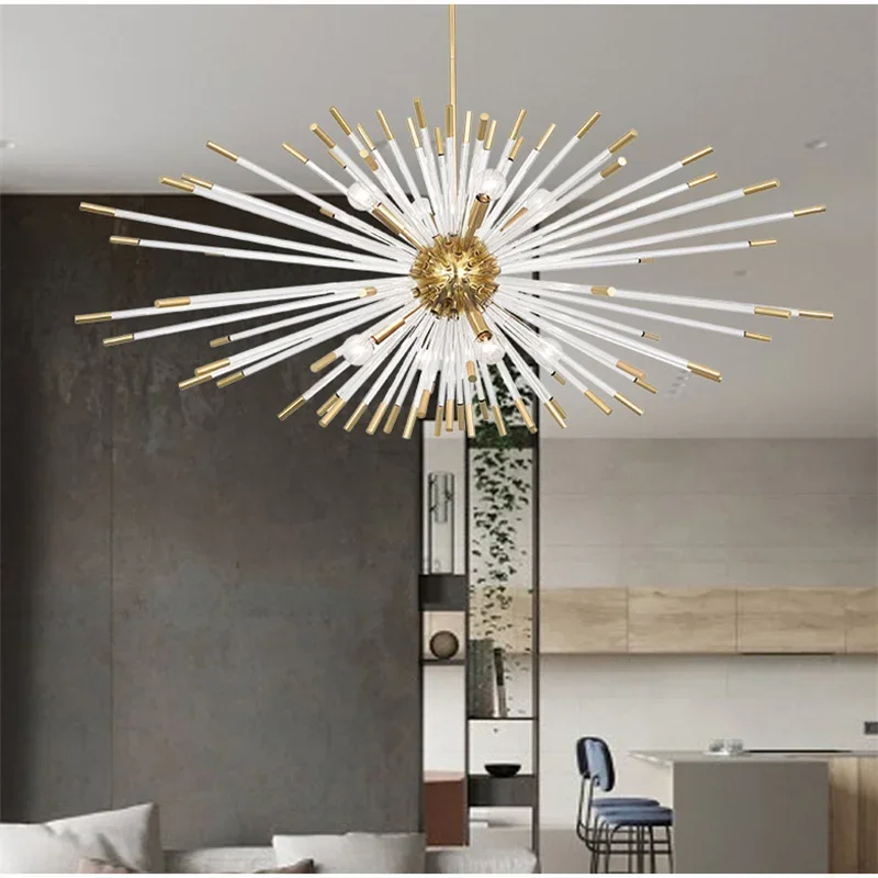 New Designer Crystal Dandelion Ceiling Chandelier Living Room Hall Restaurant Venue Luxury Indoor Decoration Led Hanging Lamp