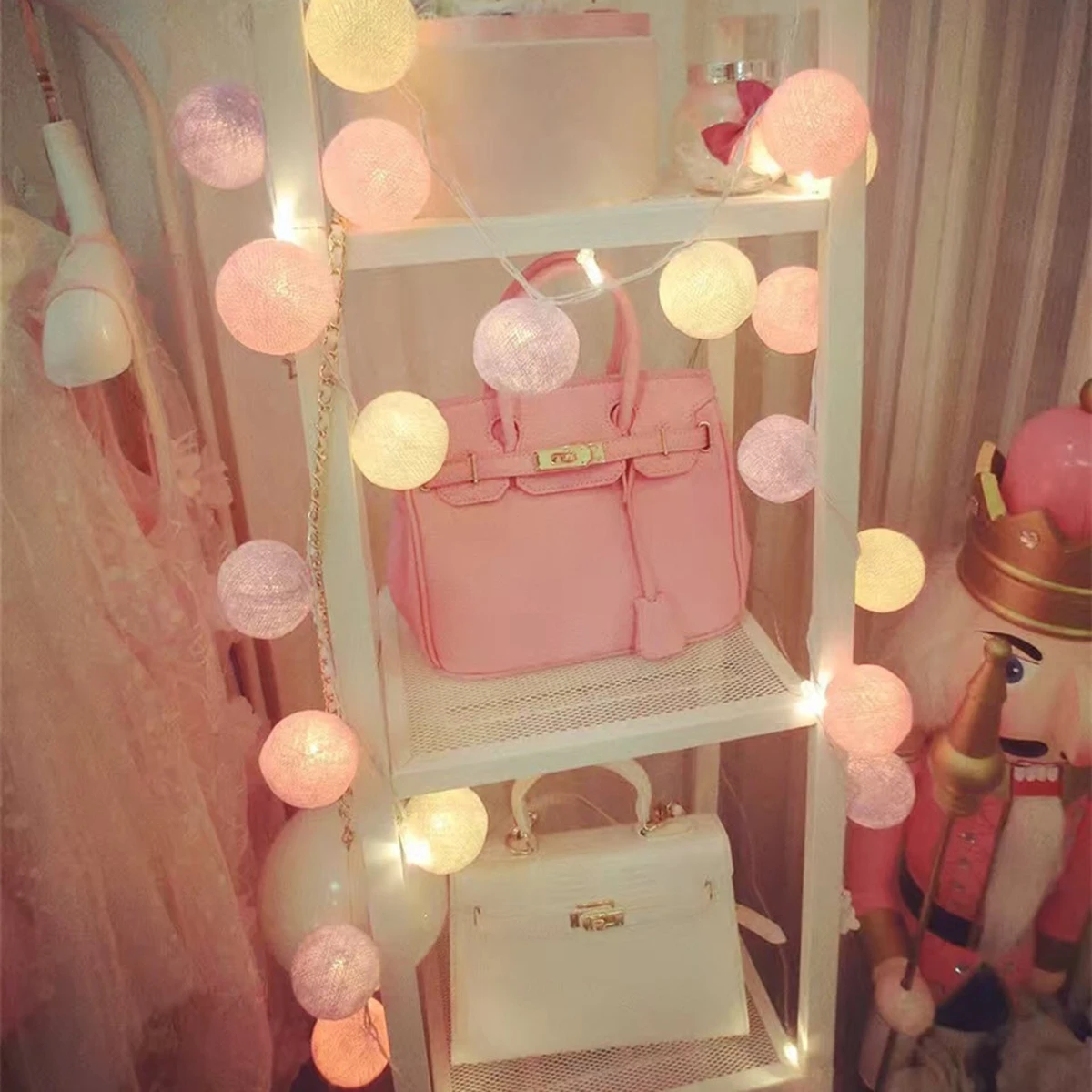 

20pcs String Light with Yarn Ball Shaped Lights 2.2m Christmas Light Strip Powered Party Garden Patio Rope Lights Decora