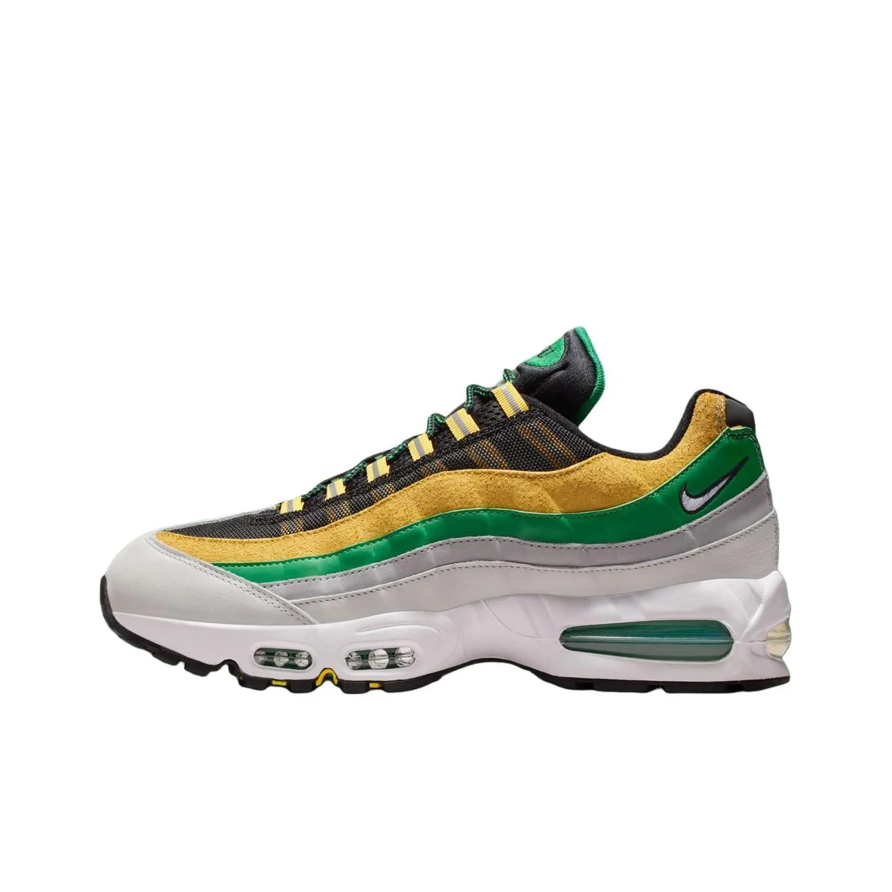 Norfolk State x Nike Air Max 95 Running Shoes Men's Black Yellow Green IO8310-001