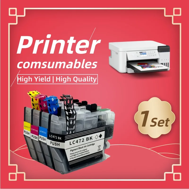 

1 комплект совместимых чернильных картриджей LC472XL LC472 для принтеров Brother MFC-J2340DW MFC-J3540DW MFC-J3940, чернильный картридж с чипом