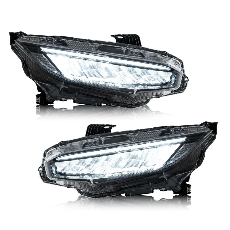 Plug and Play honda civic 10th generation 2016-2021 model flow turn car led headlight assembly