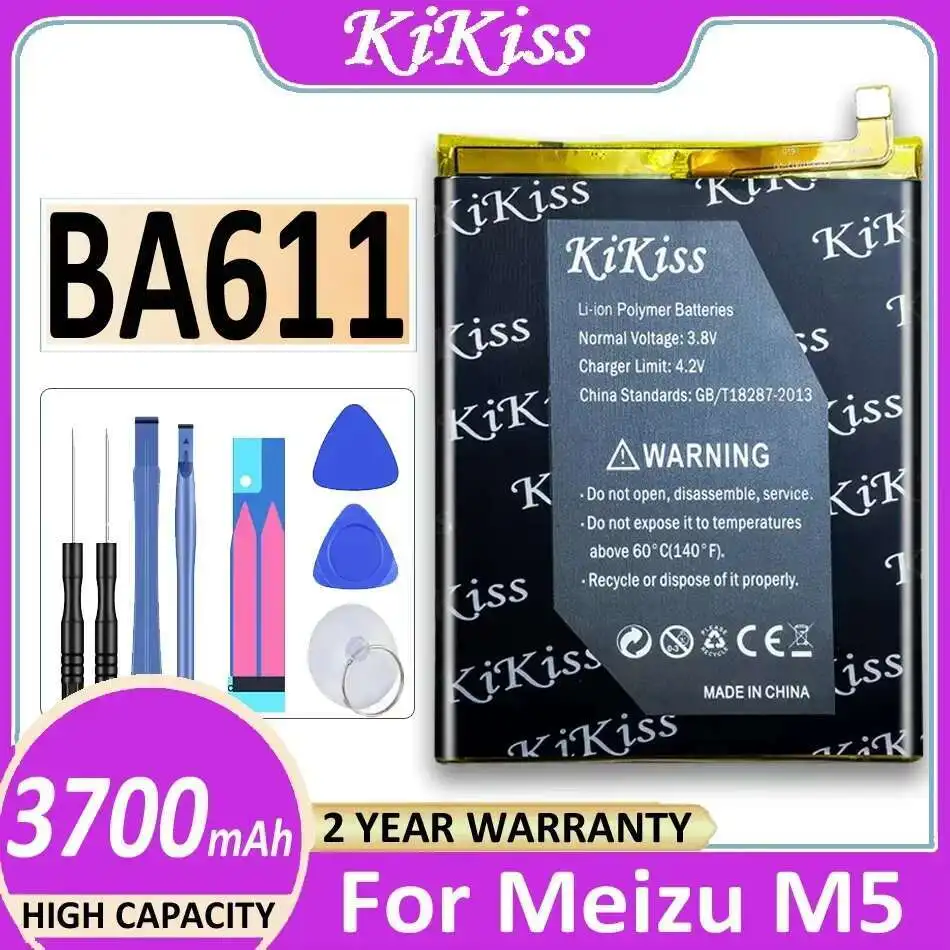 

Premium Replacement For Meizu M5 M611H M611Q M611M BA611 Mobile Phone Battery 3700Mah