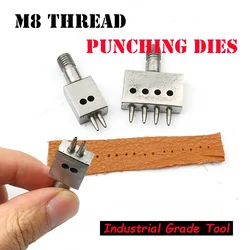 4/5/6/8mm Spacing Leather Hole Punching M8 Thread Punch Dies for Hand Press Perforated Round Stitching Cut Leather Punch Tools