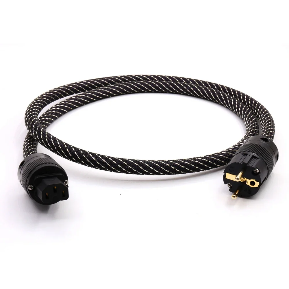 5N pure copper Schuko Power Cable Gold plated Schuko & IEC plugs Power Chord mains cable