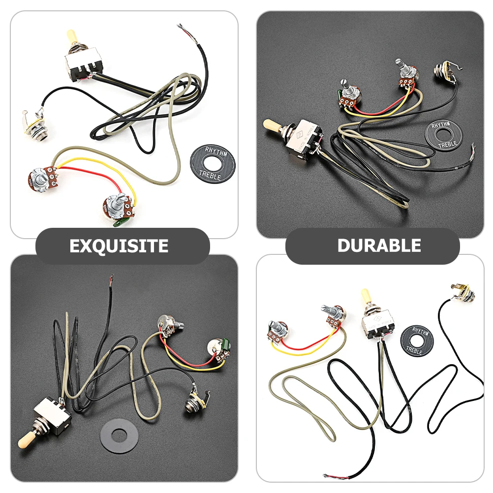 

500k Pots for Guitars Line Electric Wiring Harness Plastic Metal Wired Potentiometer Part
