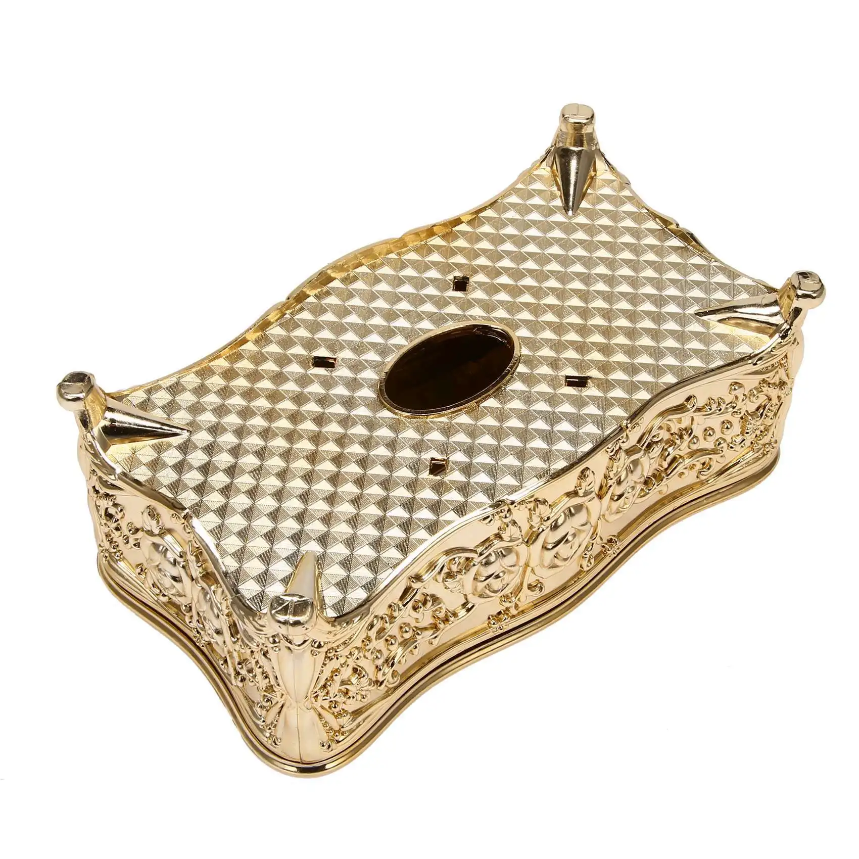 2X صندوق مناديل أكريليك ذهبي فندق مطعم حامل مناديل صندوق مناديل منزلي-AT36