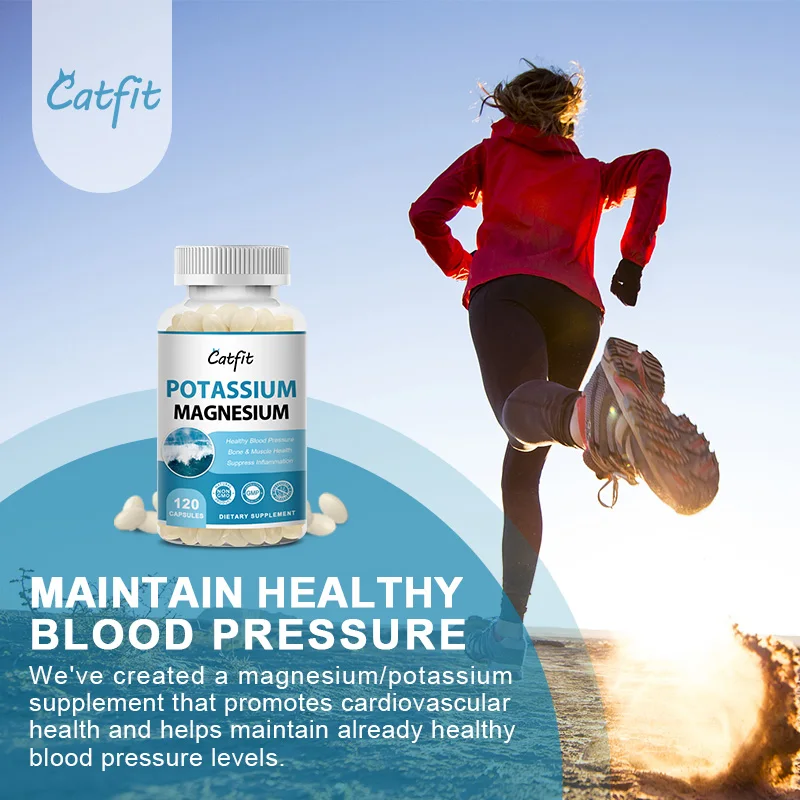 Catfit Easily Absorbed Complex Potassium Magnesium Supplement Capsules Potassium Citrate & Magnesium Mineral chelates