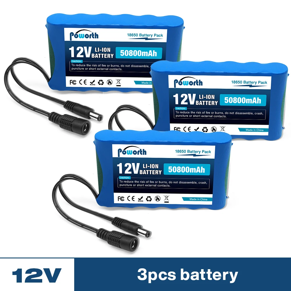 

Emergency 12.6V 50.8Ah Backup Battery - Rechargeable Lithium Battery 12V Power Supply for Critical CCTV Systems and Monitors