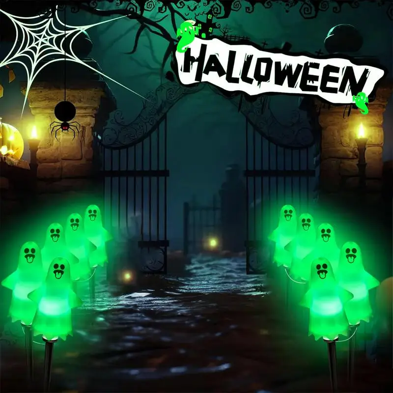 

Halloween Walkway Lights Solar Ghost Stake Lights Halloween Solar Stake Lights Halloween Ghost Decorations Outdoor Halloween