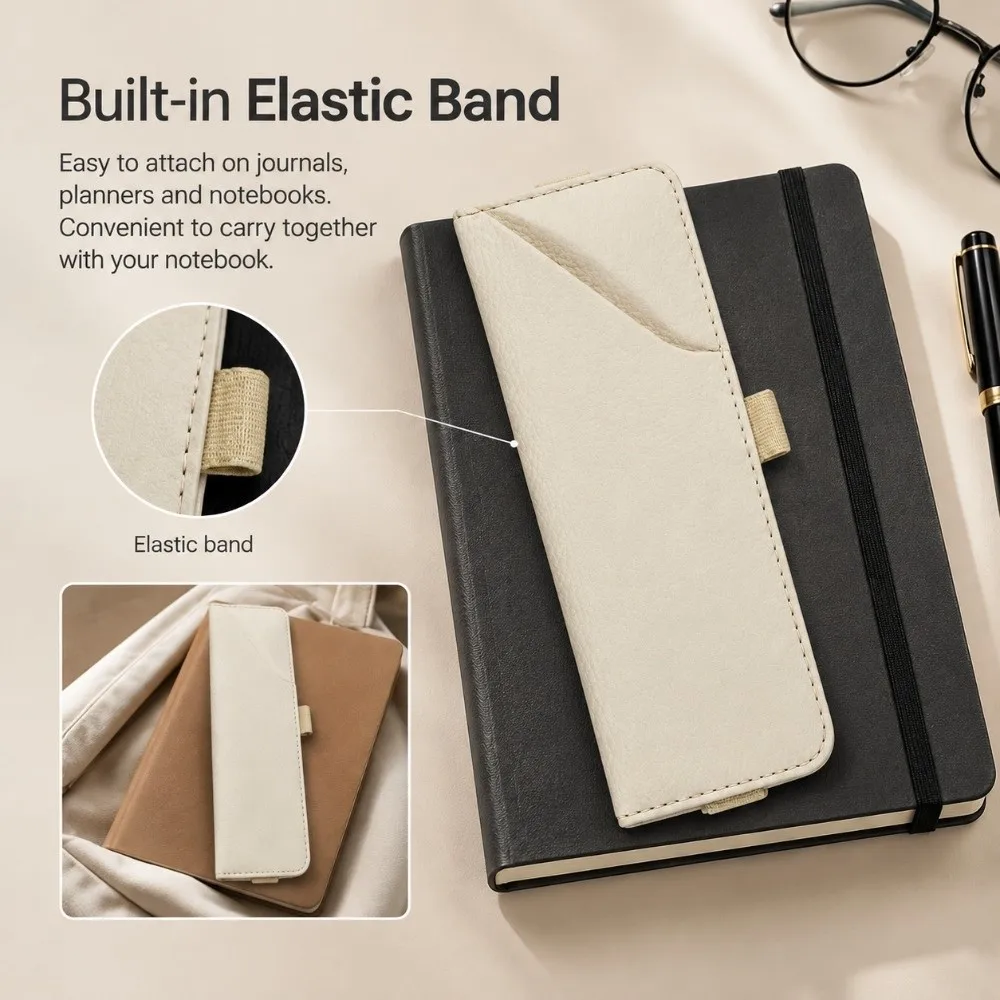 PU Leather Glasses Case Detachable with Elastic Band Eyeglasses Holder Multi-functional Sunglasses Storage Sleeve