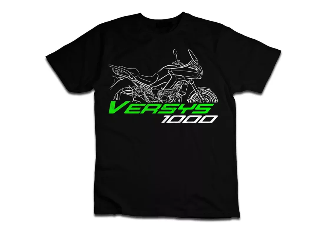 

2024 Men T Shirt Casual Kawasakis Versys 1000 Motorcycle T-shirt Graphic Summer Short Sleeves 100% Cotton S-3XL Cool Tee