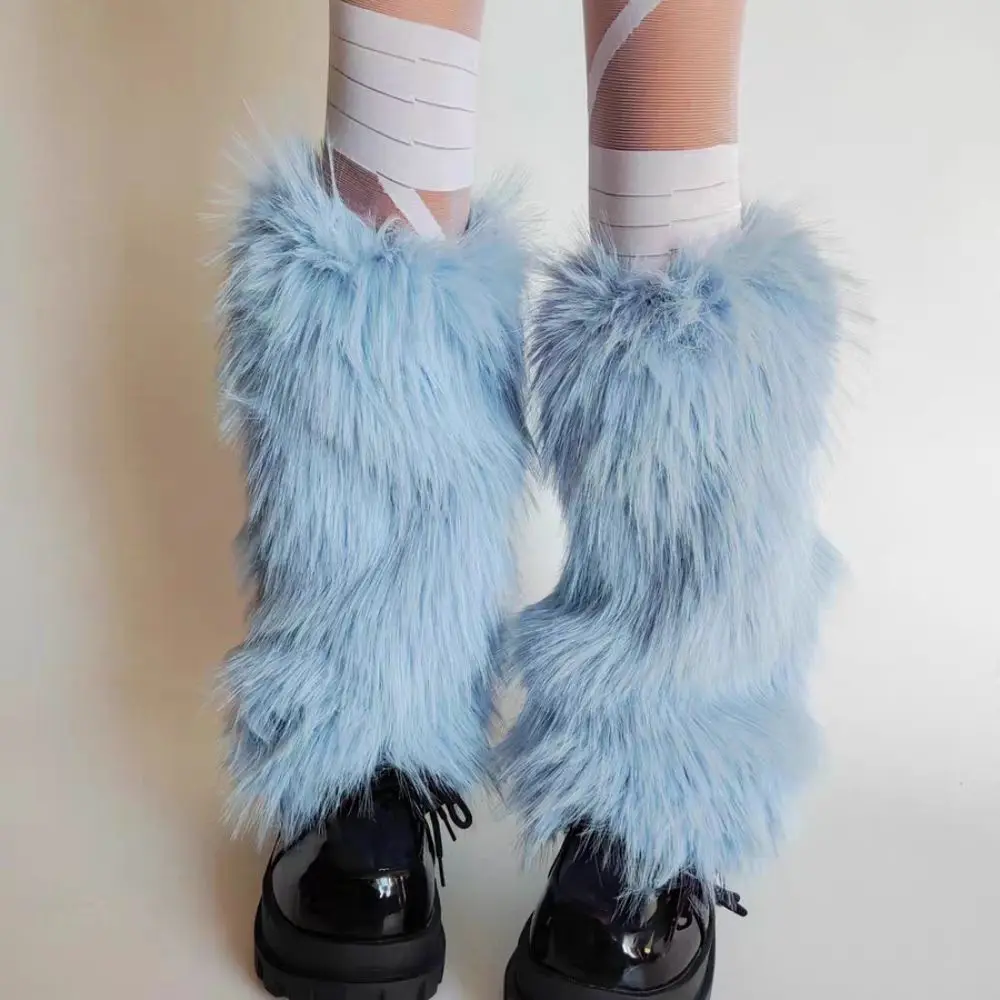 

Soft Y2K Winter Leg Warmers Foot Cover Harajuku Furry Leg Warmers Kawaii Lolita JK Long Stockings Streetwear