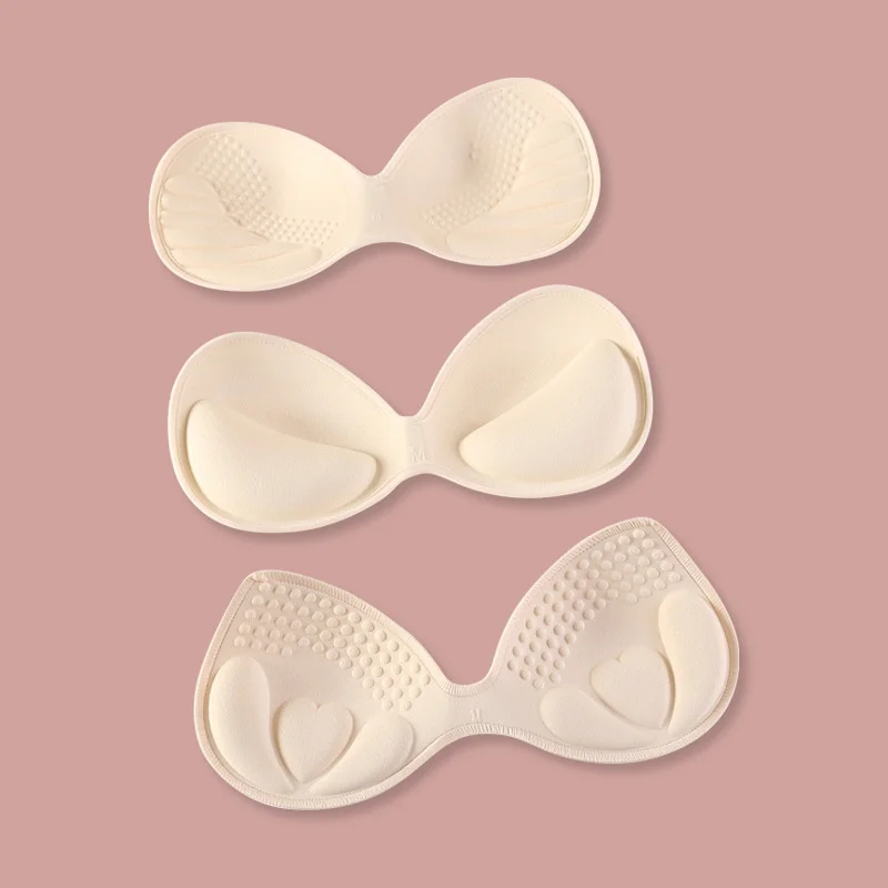 Swimsuit Bra Insert 3D Thickened Push Up Bra Pads Inserts Women Sexy Underwear Small Breast Lift Breathable Latex Bra Pad