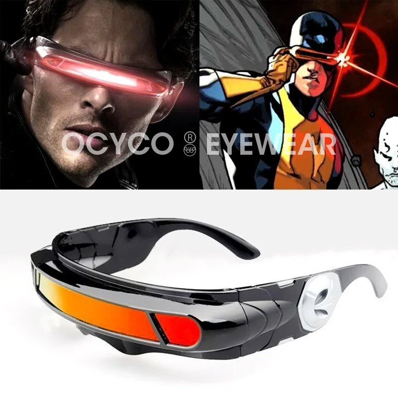 Polarized TR90 X-men Wrap Rectangle Sunglasses Men Women Special Memory Materials Laser Cyclops Travel Shield Punk Sun Glasses