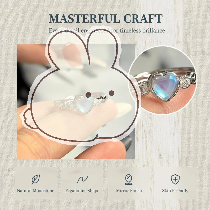 Heart Stackable Ring Shiny Zircon Side Stones Sweet Dainty Finger Band for Women Anniversary Gift
