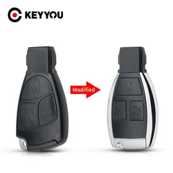 EllYYOU-Coque de clé de voiture intelligente modifiée, coque de clé de voiture de remplacement, 3 boutons, Mercedes Benz B C E ML S CLK CL