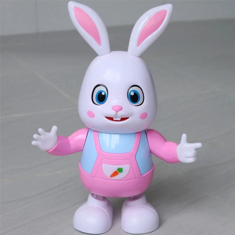 Robot Rabbit Dancing Sing Song Electronic Bunny Music Robotic Animal Beat Drum With LED Cute Electric Pet Toy Kids Birthday Gift