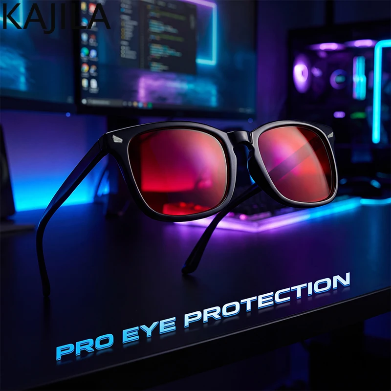 

Y2K Vintage Square Anti Blue Light Blocking Sleep Glasses Men 2026 Luxury Red Tinted Lenses Change Color Sun Glasses for Women