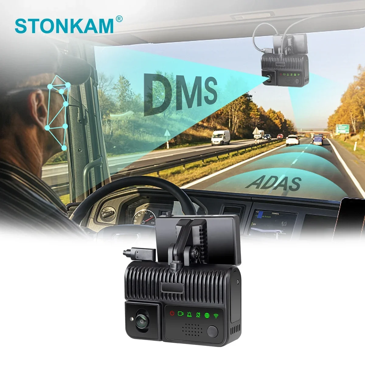 STONKAM Customize AI Dashcam With DMS ADAS Fleet Tracking Monitor Max 256g Card With Gps 4g Dash Camera