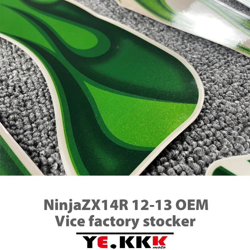 For NinjaZX14R 12-13 Ninja ZX 14R 2012-2013 ZX14R Full Set of OEM Replica Stickers Full Car Decals Flame Green