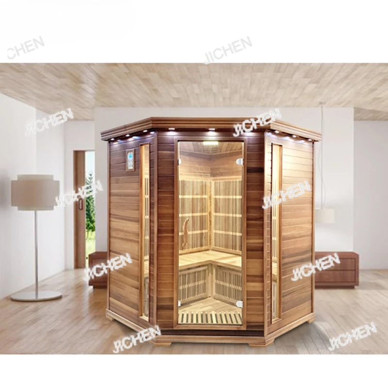 

Новая инфракрасная сауна из красного кедра, сухая паровая сауна-кабина, двойная сауна, индивидуальная установка, залог