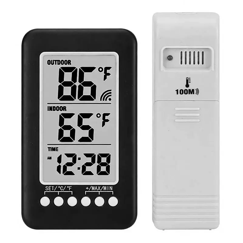 [B17B!】 Thermometer Meter LCD Wireless Electronic Thermometers Weather Station Digital Thermometer Meter