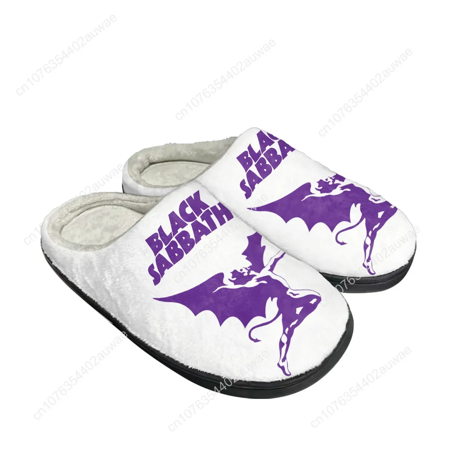 Black Heavy Metal Band Sabbath Home Cotton Slippers High Quality Mens Womens Youth Boy Girl Plush Bedroom Custom Thermal Slipper