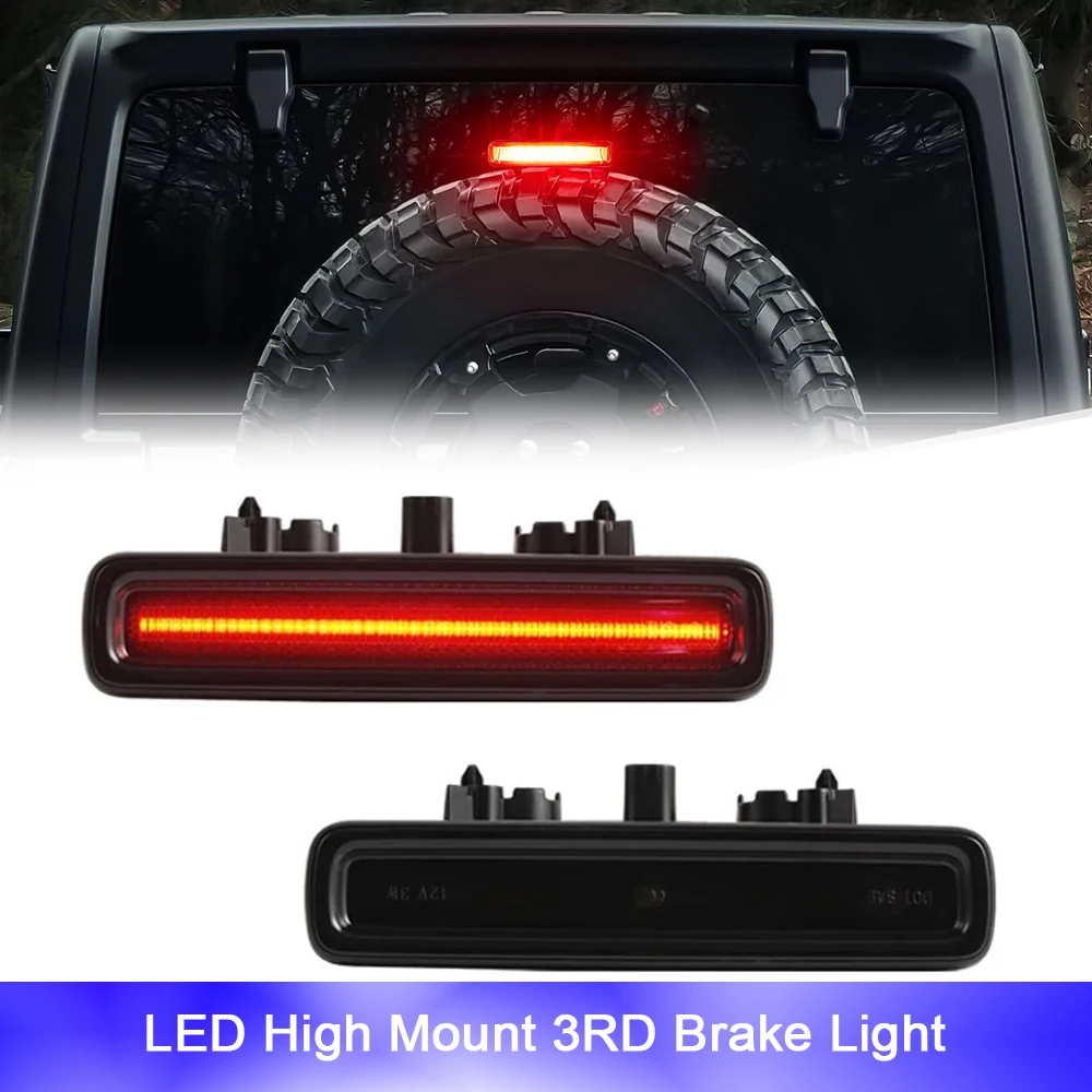 

For 2018-2024 Jeep Wrangler JL Stop 3RD Third LED Brake Lights Smoked Taillight OEM 68281930AA Reverse Parking Signal Lamp