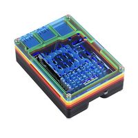 M67K-Rainbow Acrylic Case For Raspberry Pi 5, Colorful Translucent Acrylic Case, Supports Installing Official Active Cooler Dura