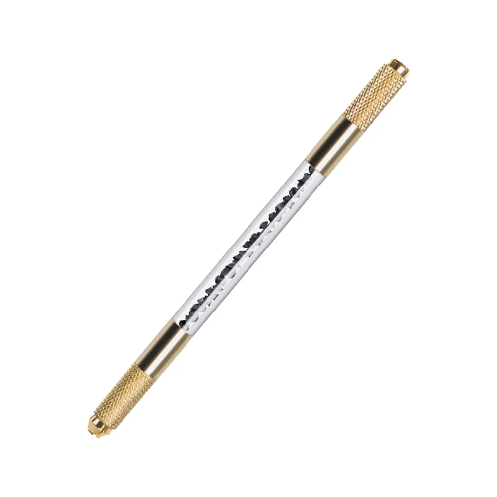 2 قطعة حجر الراين الذهبي المزدوج رئيس الحاجب قلم الوشم أداة Microblading لتشكيل الحاجب الدقيق معدات الوشم المهنية #1