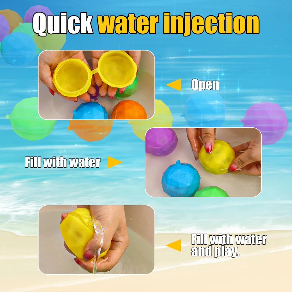 1/5Pcs Reusable Water Balloons Refillable Water Bomb Splash Balls for Water Games Summer Fashion Pool Beach Fighting Game Toys