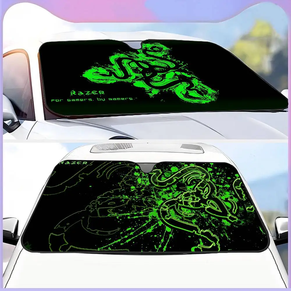 

R-Razeres Car Sunshade Front Sunscreen Heat Insulation Cooling Aluminum Summer Car With Cartoon Glass Cover