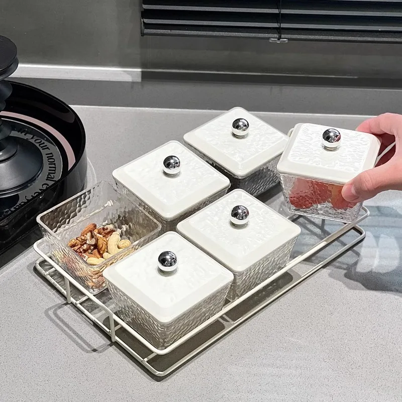 

Разделенная пластиковая тарелка с фруктами: светло-роскошный журнальный столик для дома, гостиной, вмещает чайные закуски и десерты