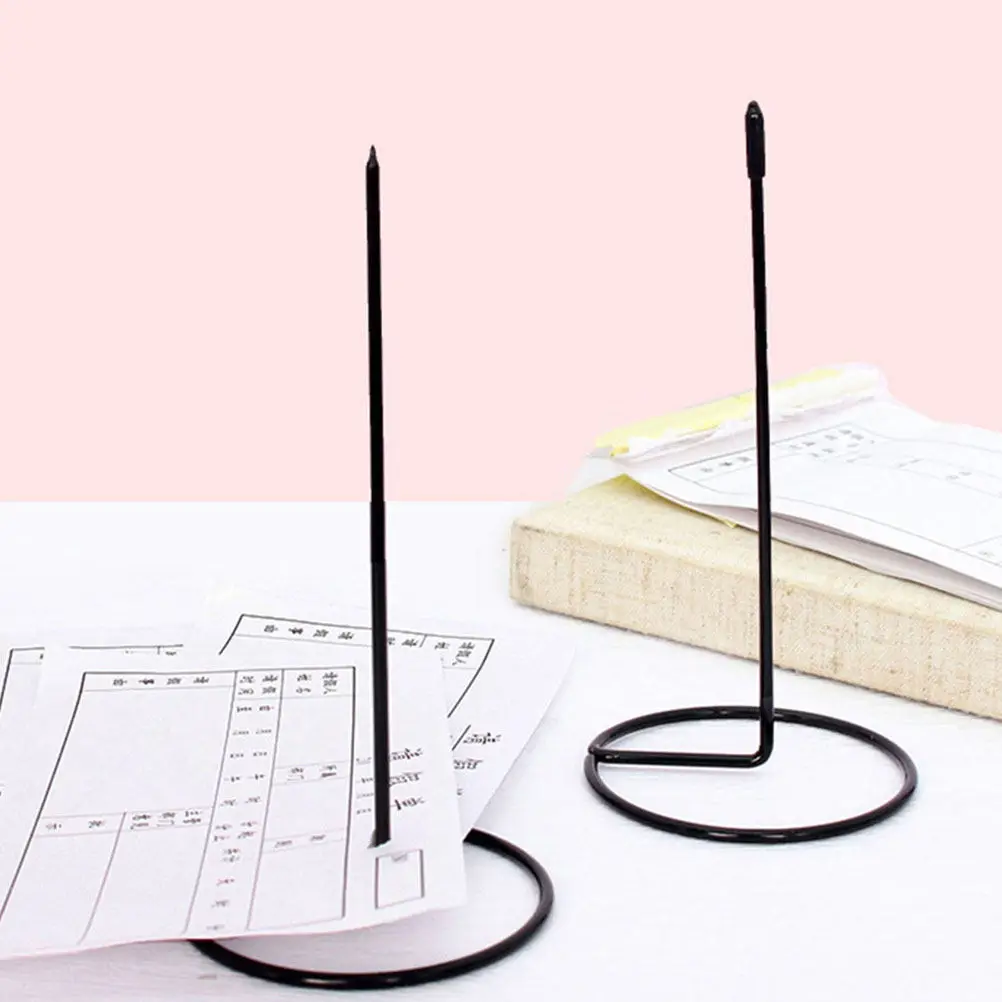2Pcs Compact Lightweight Desk Receipt Holder Spike Smooth Edge Stainless Steel Receipt Note Spike for Bills Checks Tickets Memo