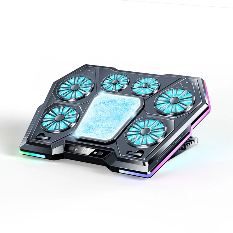 

D13 RGB Gaming Laptop Cooler Laptop Fan Cooling Stand with Semiconductor Cooling and 6 Fan Device for 11-17.3 Inch Laptops