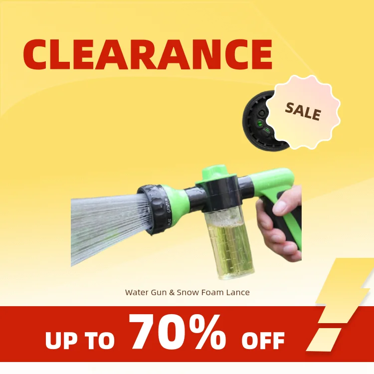 Clearance_High Pressure Car Wash Foam Water Gun 8 Features Water Gun Watering Flowers Pet Bath Spray Gun Multi-color Optional_Co