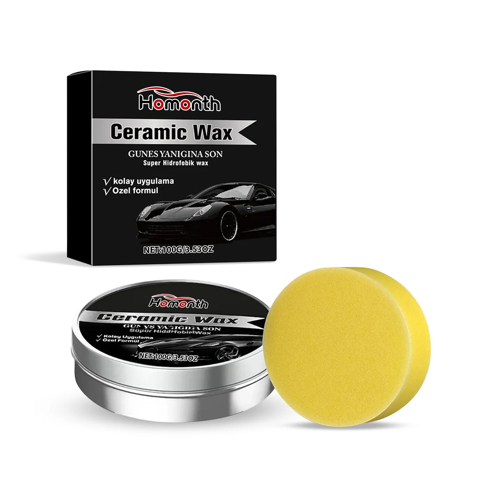 Car Care Wax - Paint Brightening Anti-Fouling Anti-Oxidation Easy Wipe Polishing Maintenance Paint Scratch Repair, High-Gloss Finish, Weather Shield for Most Cars, Trucks & SUVs