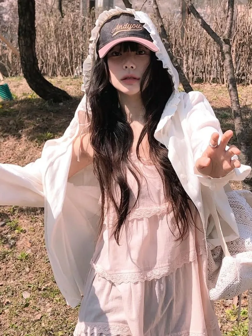 

Корейская женская модная универсальная шляпа с защитой от солнца Svel Dr с деревянными рюшами и рюшами