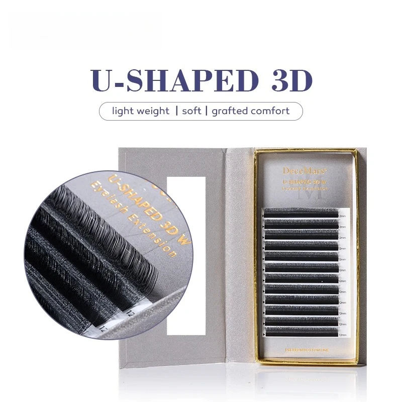 Grafting False Eyelashes Soft Hair Novice Non-loose Root U-shaped 3D Eyelash Extension (12 Lines/tray)