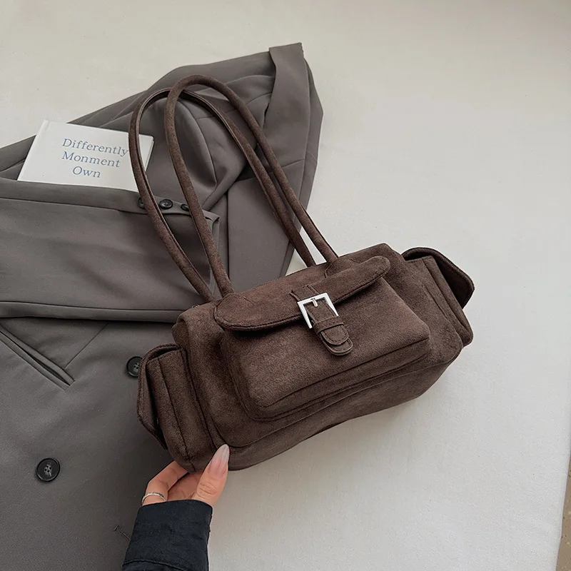 

2025 A/W Niche Underarm Bag for Women, Genuine Leather Large Capacity Multi-way Shoulder Crossbody Tote, Vintage Chic Work Purse